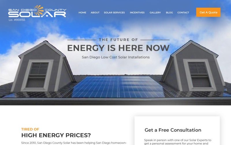 Solar Website Design, Encinitas CA