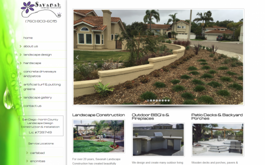 Landscape Construction Website, Vista CA