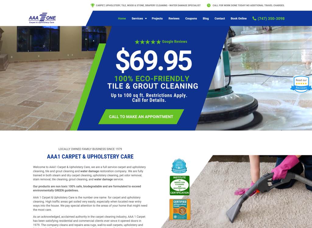AAA1 Carpet Cleaning Website