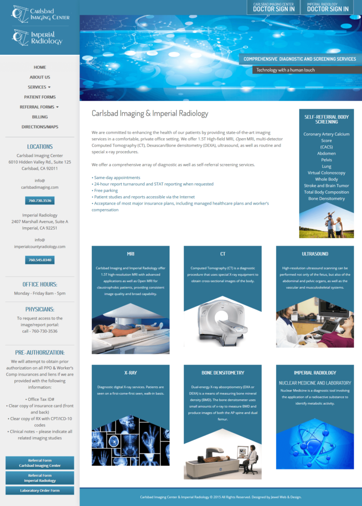 Carlsbad Imaging Website
