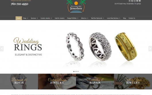 Jewelry Website Design, Oceanside, CA