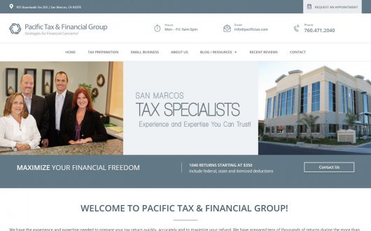 CPA & Tax Preparation Website, San Marcos CA