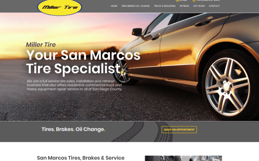 Tire Company Website, San Marcos CA