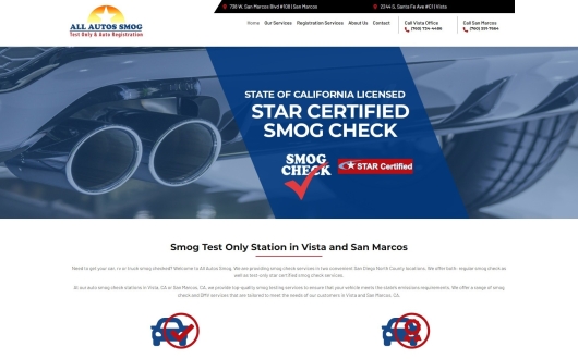 Smog Check Website, San Marcos, Ca